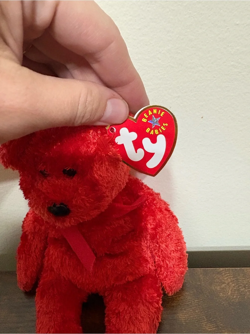 2001 Ty Beanie Baby Sizzle The Red Bear 8in stuffed animal